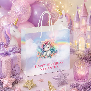 Enchanted Rainbow Unicorn Girl Birthday Gift Bag
