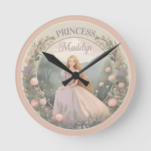 Enchanted Rapunzel Princess Round Clock
