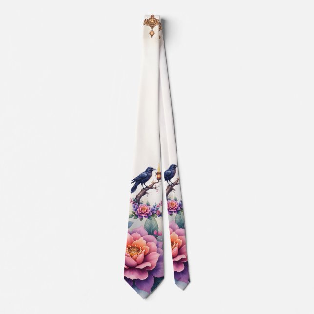 Enchanted Raven Wedding Collection Tie (Front)