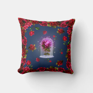 Enchanted Red Rose Beauty Girls Cushion