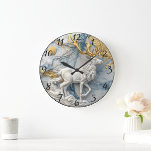 Enchanted Reindeer Holiday Display Large Clock