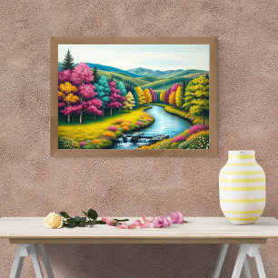 Enchanted River Valley Poster