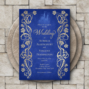 Enchanted Rose Castle Wedding Invitation