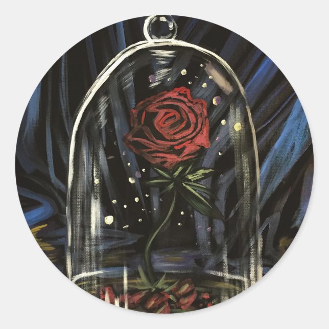 Enchanted Rose  Classic Round Sticker (Front)