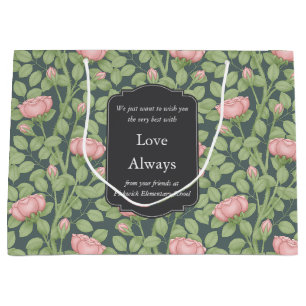Enchanted Rose Garden Brown Custom Large Gift Bag