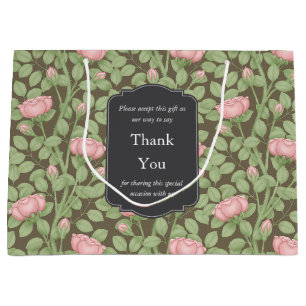 Enchanted Rose Garden Brown Custom Large Gift Bag