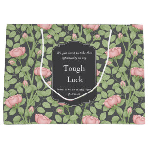 Enchanted Rose Garden Grey Custom Large Gift Bag