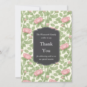 Enchanted Rose Garden Ivory Thank You Card