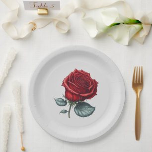 Enchanted Rose Paper Plate