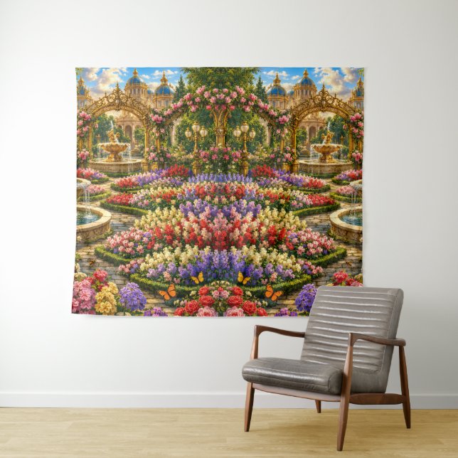 Enchanted Royal Garden Wall  Tapestry (In Situ (Horizontal))
