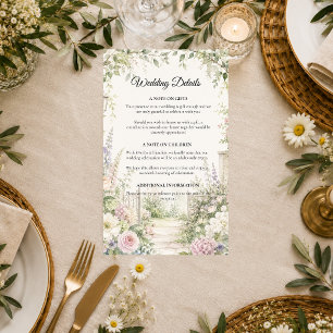 Enchanted Secret Garden Elegance Wedding Enclosure Card