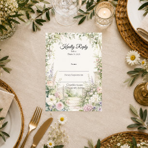 Enchanted Secret Garden Elegance Wedding RSVP Card