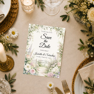 Enchanted Secret Garden Elegance Wedding Save The Date