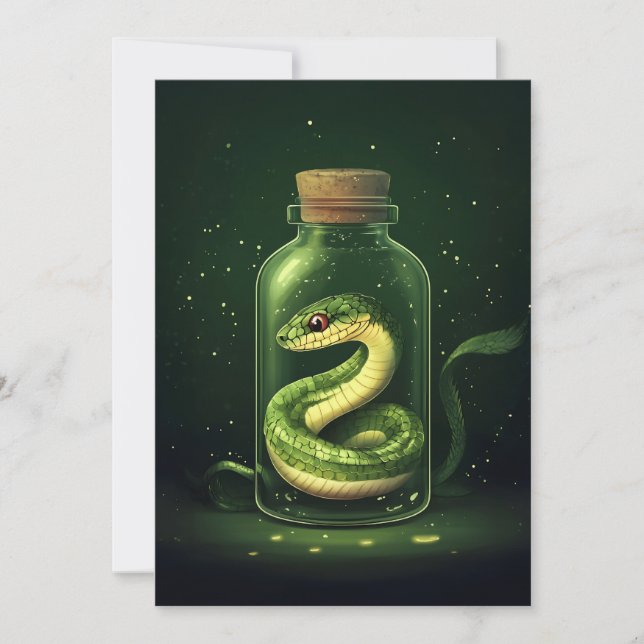 Enchanted Serpent in a Glass Jar Invitation (Front)