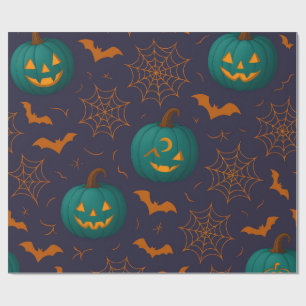 Enchanted Shadows - Teal & Twilight Halloween  Wrapping Paper
