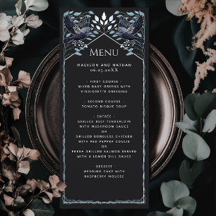 Enchanted Silver Gothic Raven Wedding Menu