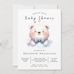 Enchanted Simple Bear Baby Shower Invitation