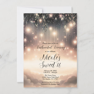 Enchanted Sky Tree Glow  Stars & Clouds Sweet 16 Invitation