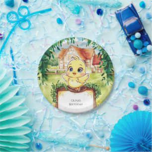 Enchanted Small Chicken Birthday Paper Plate