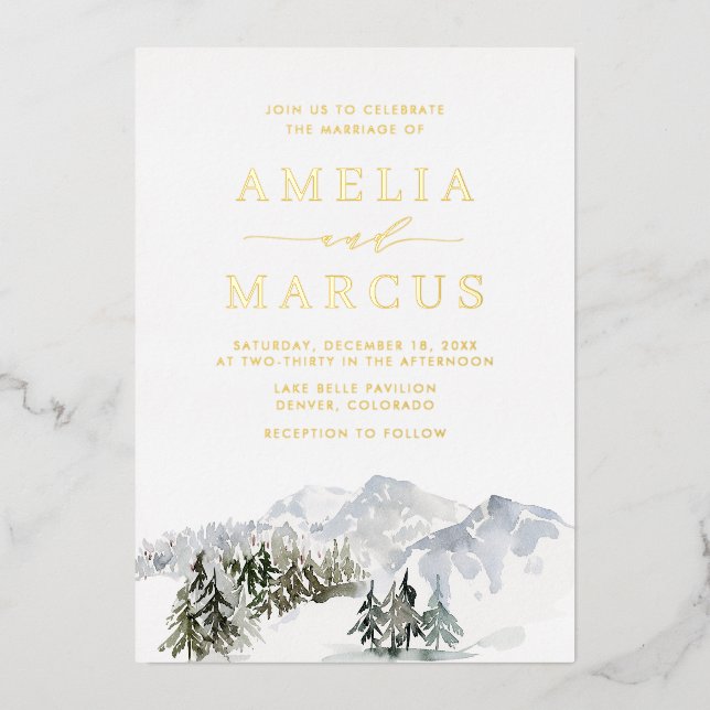 Enchanted Snowy Winter Forest Woodland Wedding (Front)