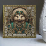 Enchanted Spirit Hedgehog Personalised Jewels Ceramic Tile<br><div class="desc">Experience the enchantment of the animal kingdom brought to life with this one-of-a-kind ceramic tile. The "Enchanted Spirit Hedgehog" is an artistic exploration of ancient tribal symbolism combined with a modern punk aesthetic. Cast in warm shades of dark green, brown, gold, and dark aquamarine, this tile takes inspiration from the...</div>