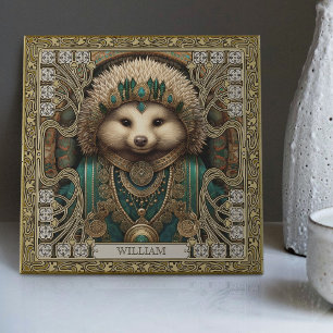 Enchanted Spirit Hedgehog Personalised Jewels Ceramic Tile