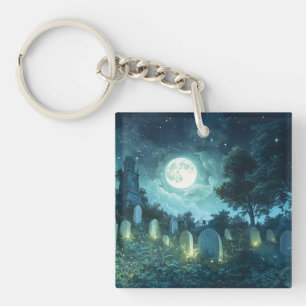 Enchanted spooky cemetery key ring