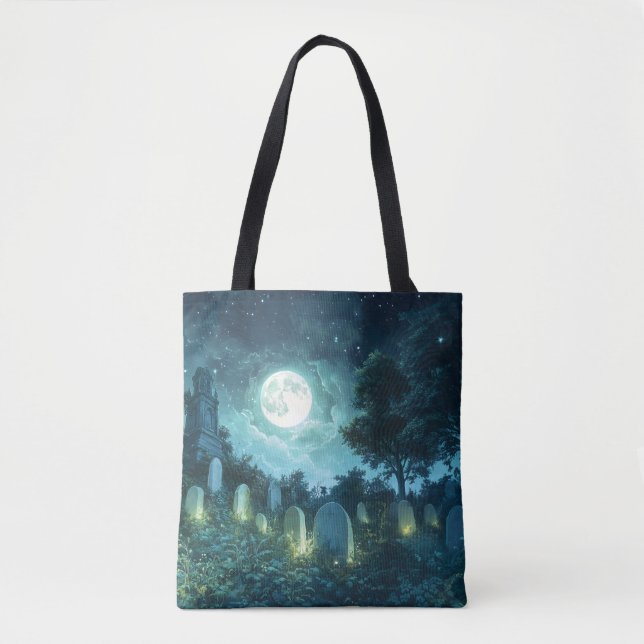Enchanted spooky cemetery tote bag (Front)