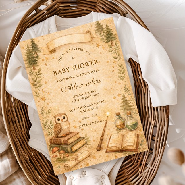 Enchanted Storybook Wizard Baby Shower Invitation (Creator Uploaded)