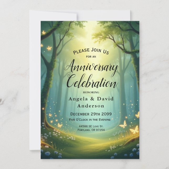 Enchanted Sunlit Glimmer Grove Invitation (Front)