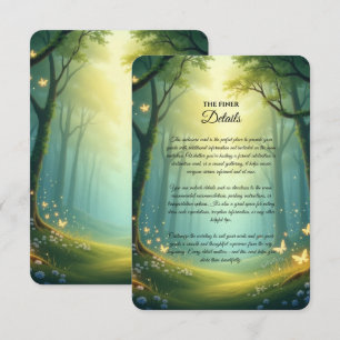 Enchanted Sunlit Summer Grove Wedding Enclosure Card