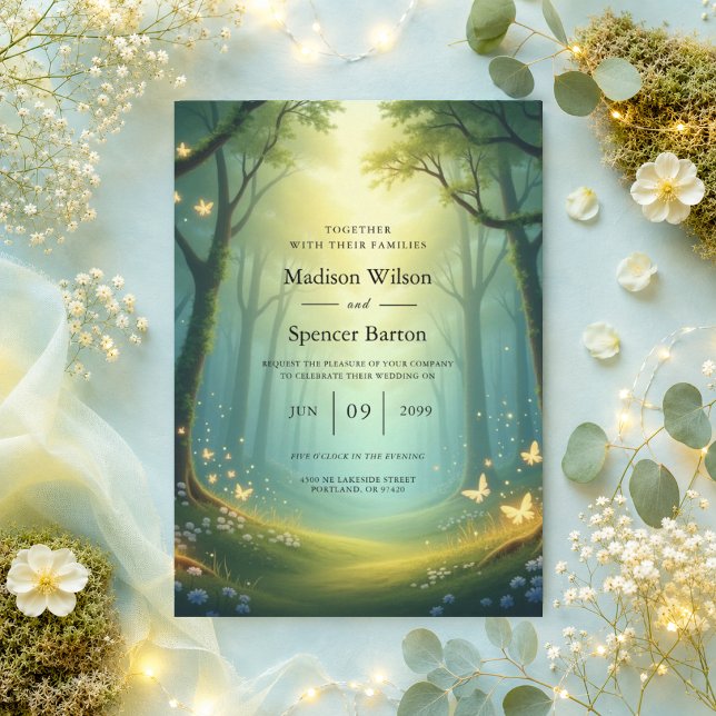 Enchanted Sunlit Summer Grove Wedding Invitation (Creator Uploaded)