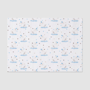 Enchanted Swan Lake Fairy Tale Crowned Swan Tissue Paper