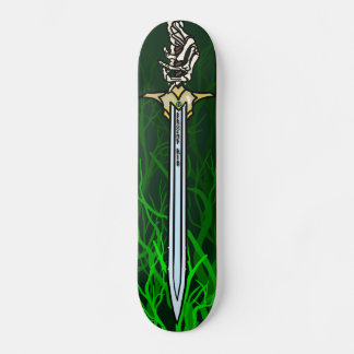 Enchanted sword skeleton hand skateboard
