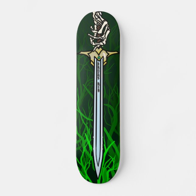 Enchanted sword skeleton hand skateboard (Front)