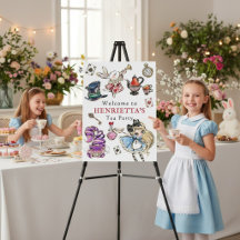 Enchanted Tea Party Birthday Welcome Sign