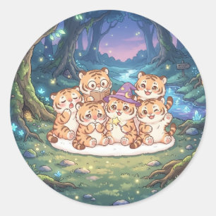 Enchanted Tiger Forest Sticker