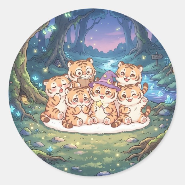 Enchanted Tiger Forest Sticker (Front)