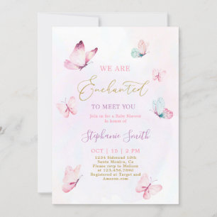 Enchanted To Meet You Baby Shower Girl Invitation