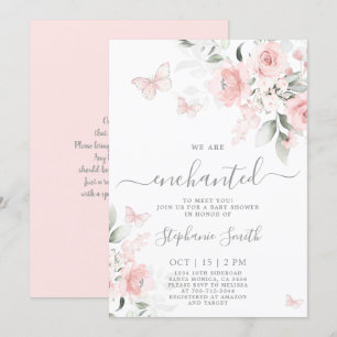 Enchanted To Meet You Baby Shower Girl Invitation