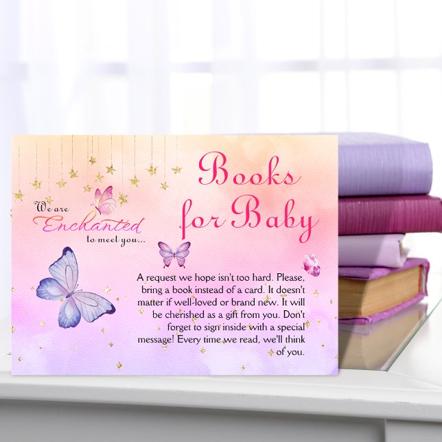 Enchanted To Meet You Butterfly Baby Shower Game Enclosure Card (Creator Uploaded)