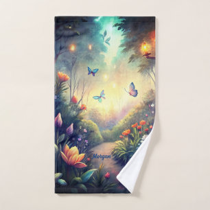 Enchanted Twilight Garden - Magical Forest Sports Hand Towel