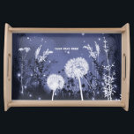 Enchanted Twilight Sky Stars & Foliage Rustic Serving Tray<br><div class="desc">Enchanted Twilight Sky Stars & Foliage Rustic tray.</div>