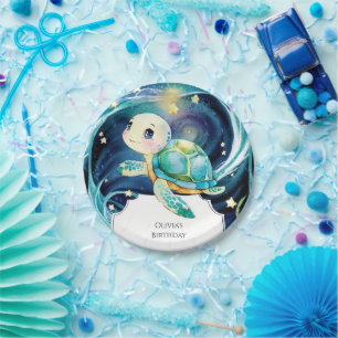 Enchanted Under the Sea Boho Turtle Birthday Paper Plate