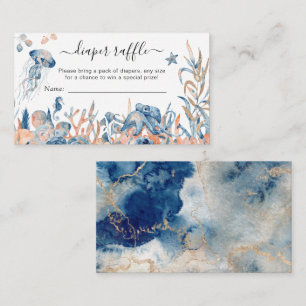 Enchanted Under-the-Sea Diaper Raffle Baby Shower Enclosure Card