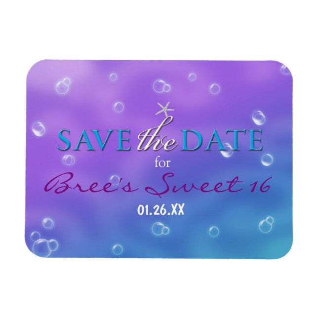 Enchanted Under The Sea Save the Date Magnet (Horizontal)
