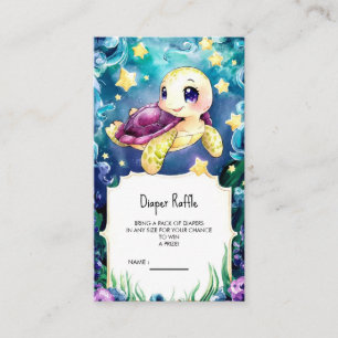 Enchanted Under the Sea Turtle Baby Shower Enclosure Card