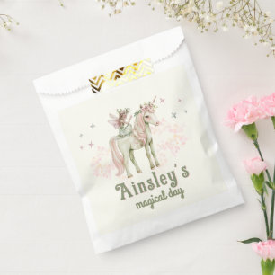 Enchanted Unicorn and Fairy Personalised Birthday Favour Bag