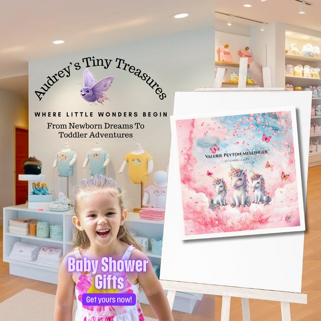 Enchanted Unicorn Baby Shower Paper Napkins (Creator Uploaded)