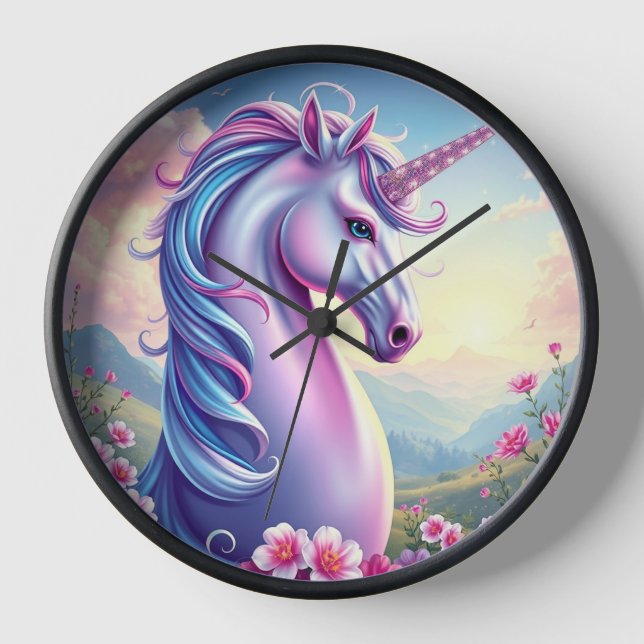  Enchanted Unicorn Fantasy Wall Clock (Front)